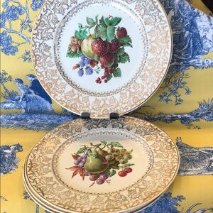 Elegant Gold and Cream Dinner Plates